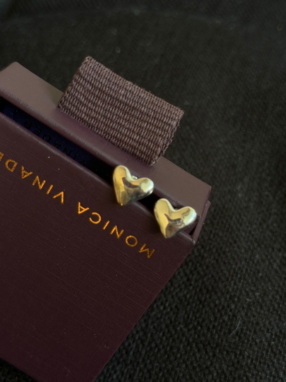 Monica Vinader Heart Stud Silver Earrings